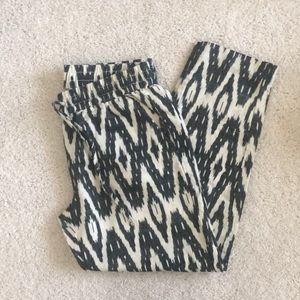 Black and white ikat J. Crew Jamie pant